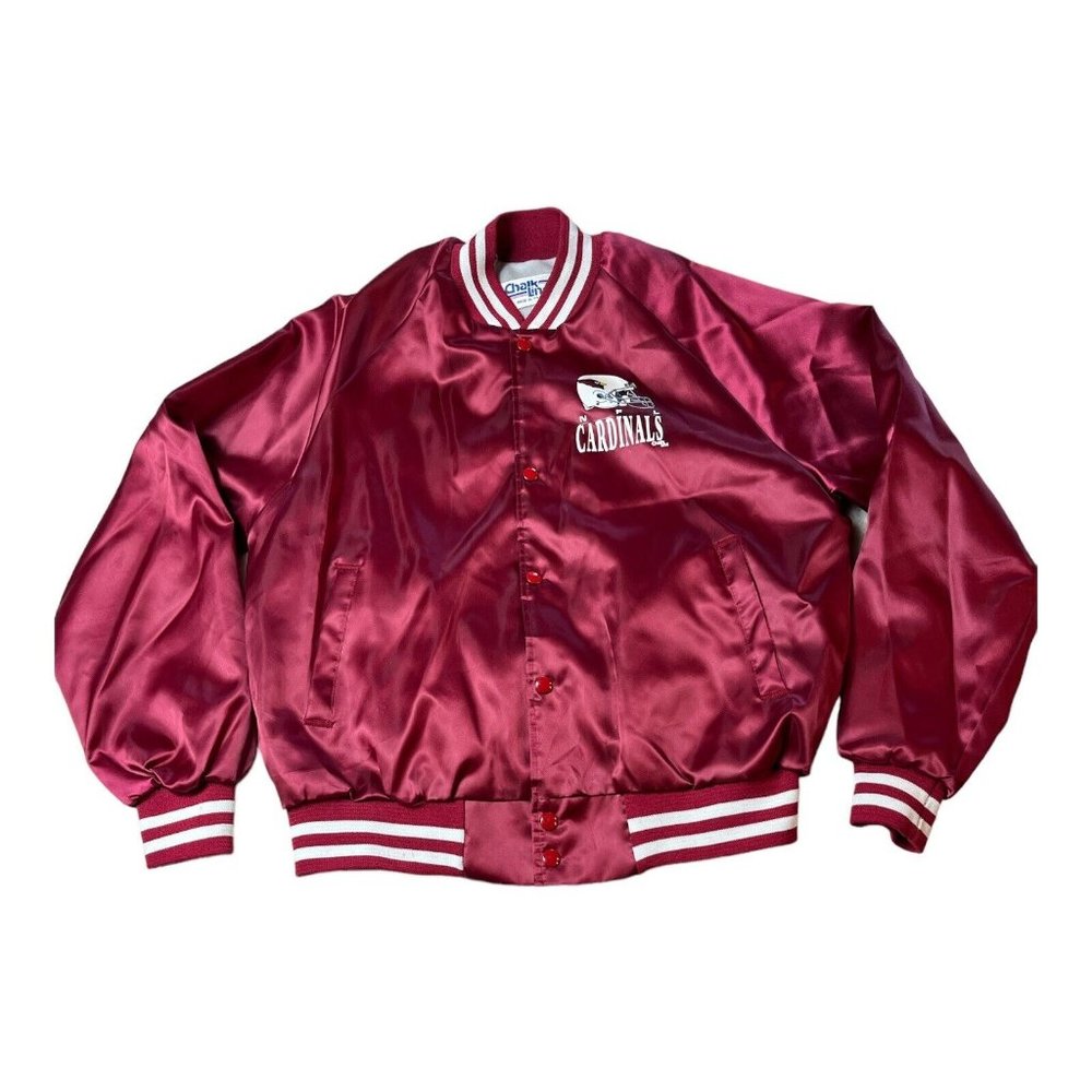 Phoenix Arizona Cardinals Chalk Line Snap Satin Jacket L NFL Vintage 80’s 90’s